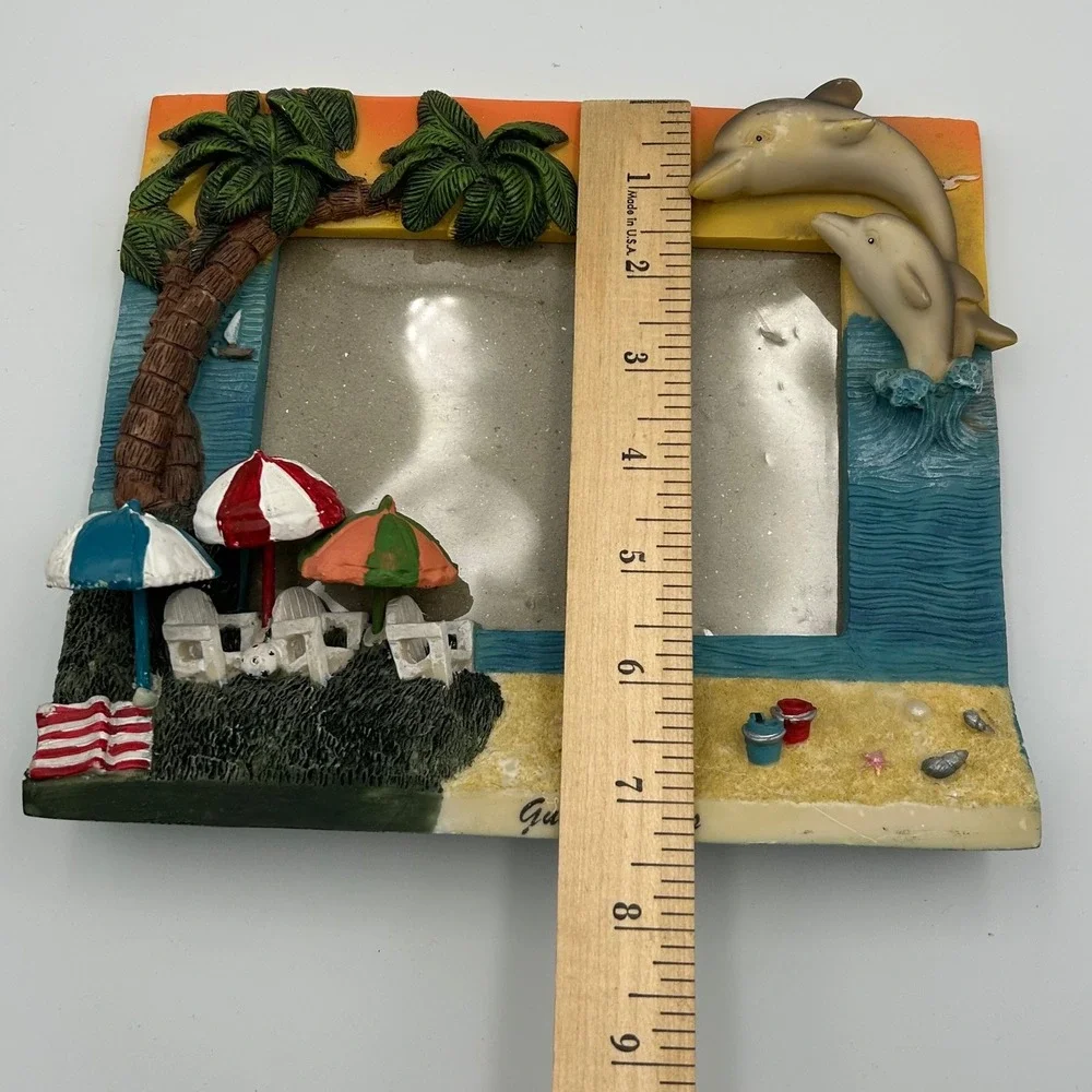 Gift Depot Gulf Shores Dolphin Beach 3D Resin Picture Frame 4x6 Souvenir Decor